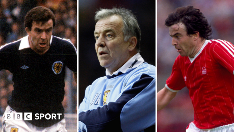 John Robertson: Former Scotland, Aston Villa and Nottingham Forest winger dies aged 72 John Robertson with Scotland, Aston Villa and Nottingham Forest