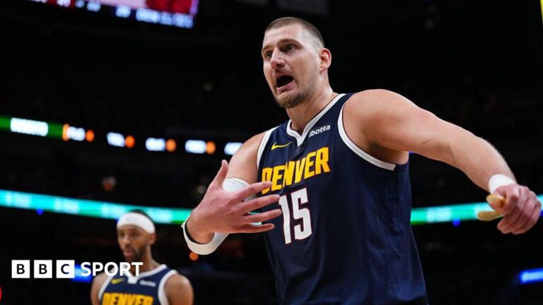 Three-time NBA MVP Nikola Jovic suffers knee injury against Miami Nikola Jokic in action for the Denver Nuggets against the Miami Heat