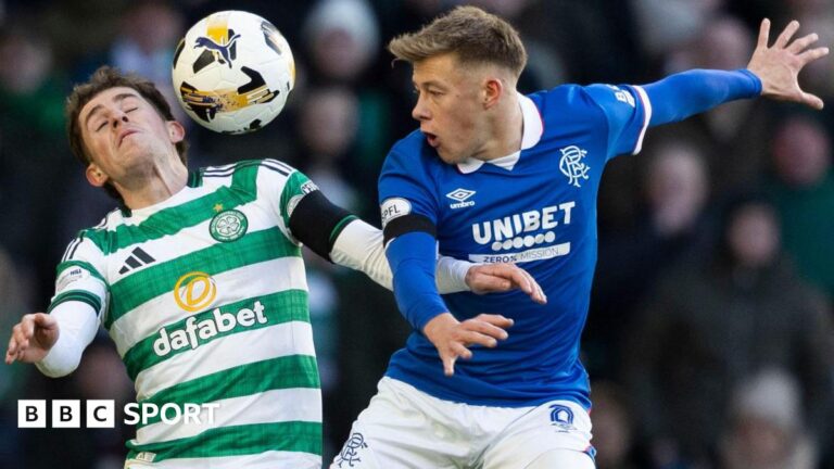Celtic midfielder Luke McCowan and Rangers midfielder Connor Barron