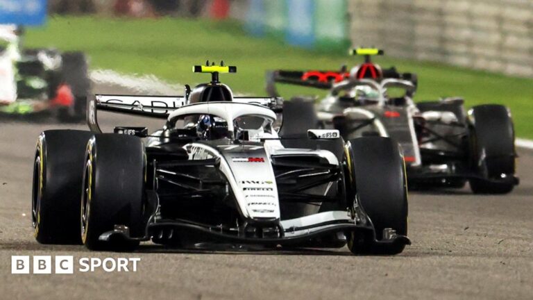 Fernando Alonso driving the 2026 Aston Martin during testing in Bahrain