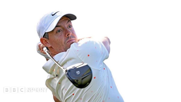 Rory McIlroy in action at the Genesis Invitational
