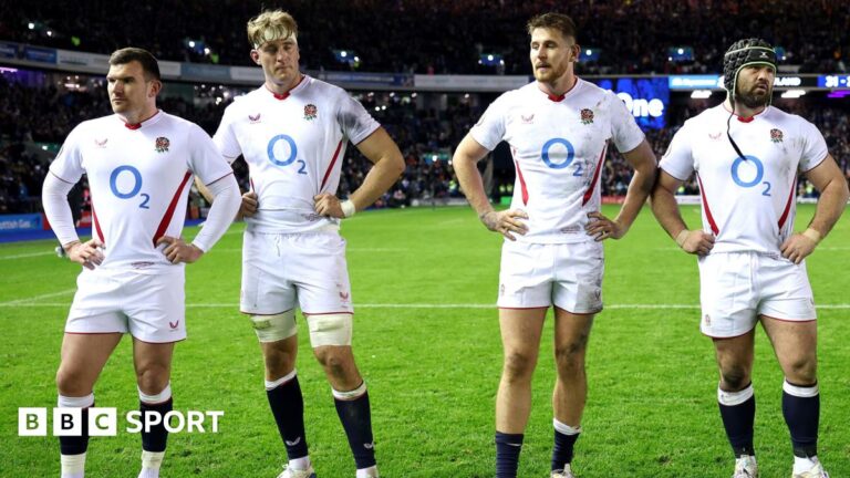 Six Nations: Error-strewn England flunk Murrayfield Test in Scotland defeat Maro Itoje talks with the England team post-match