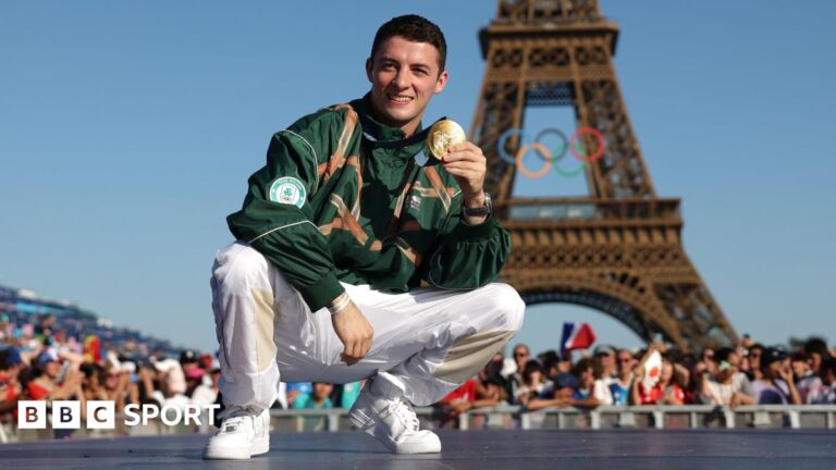 Gymnastics: Olympic champion Rhys McClenaghan ready to get back on pommel horse after injury Rhys McClenaghan with his Olympic medal in Paris