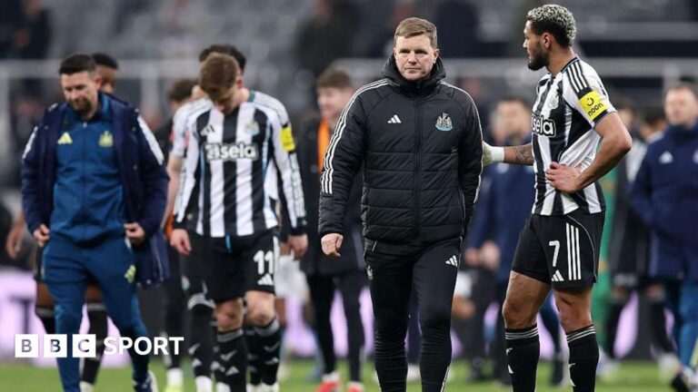 Newcastle 1-3 Man City: FA Cup gives Magpies tough reminder of gap to top Newcastle United head coach Eddie Howe reacts after the defeat against Manchester City at St James' Park on 7 March, 2026