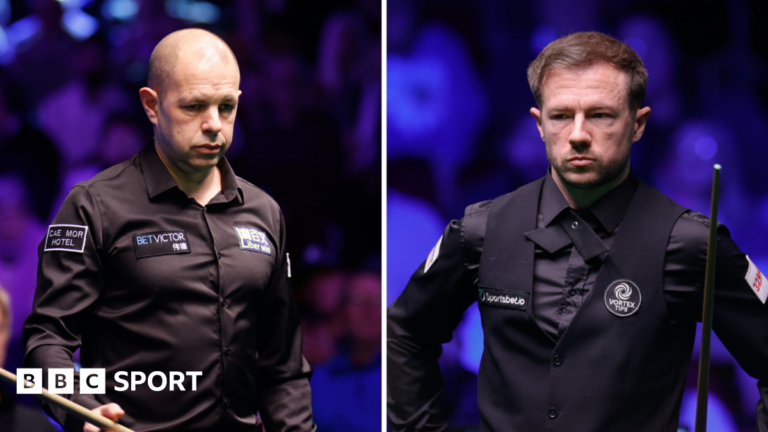 Welsh Open 2026: Barry Hawkins to face Jack Lisowski in Welsh Open final Barry Hawkins (left) and Jack Lisowski (right) in black snooker attire
