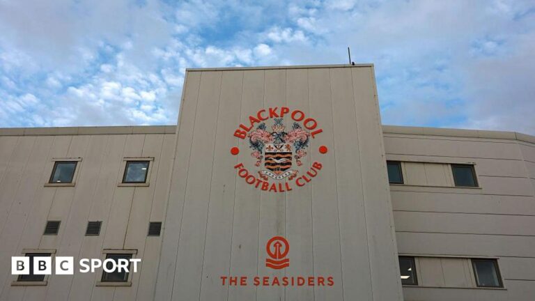 A general view of Blackpool's stadium, Bloomfield Road