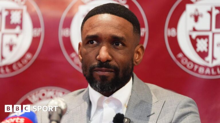 Jermain Defoe ready to ‘earn his stripes’ as Woking manager Newly appointed Woking manager Jermain Defoe during a news conference at the Laithwaite Community Stadium, Woking.