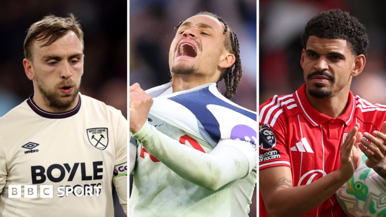 Premier League relegation fight: Two down, one to go – who will go down with Burnley & Wolves? Split graphic: Jarrod Bowen, Xavi Simons and Morgan Gibbs-White