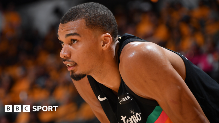 NBA play-offs: Minnesota Timberwolves take series lead despite Victor Wembanyama record Victor Wembanyama with his hands on his knees during game one of the San Antonio Spurs' MBA play-off series with the Minnesota Timberwolves in 2026