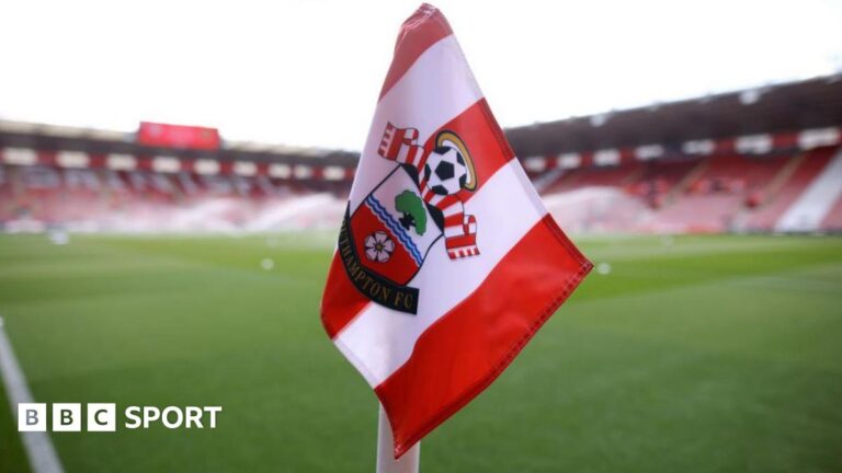 A Southampton corner flag at St Mary's Stadium