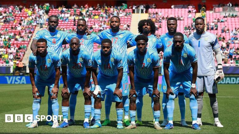 World Cup 2026: DR Congo squad told to isolate before entering US The DR Congo team pose for a photo before a game