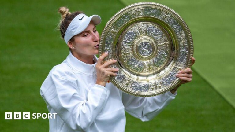 Marketa Vondrousova banned for four years for refusing an anti-doping test last year Marketa Vondrousova kisses the Venus Rosewater Dish at Wimbledon in 2023