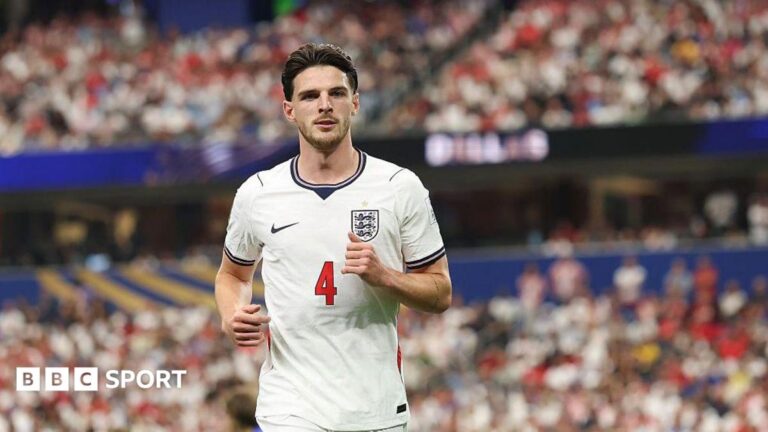 Declan Rice in action for England against Croatia