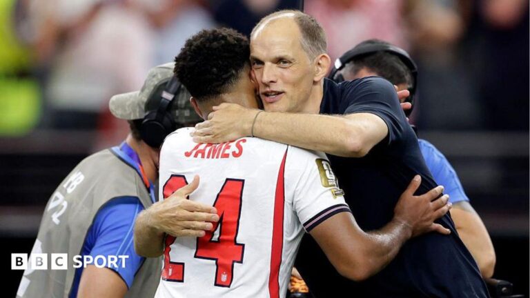World Cup 2026: Thomas Tuchel defends full-back selection after Reece James injury Thomas Tuchel and Reece James after England game.
