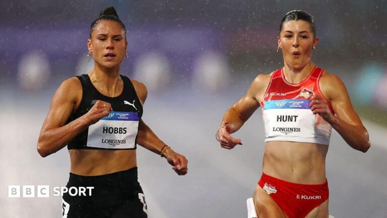Commonwealth Games 2026: Soppy socks & a slathering of deep heat – rain causes chaos in Glasgow England's Amy Hunt celebrates winning a silver medal in the 100m at the Commonwealth Games in Glasgow