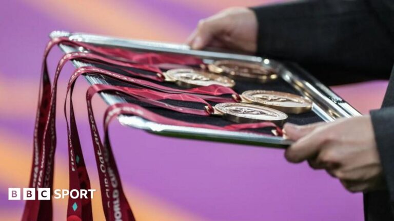Close up of Bronze medals from 2022 Qatar