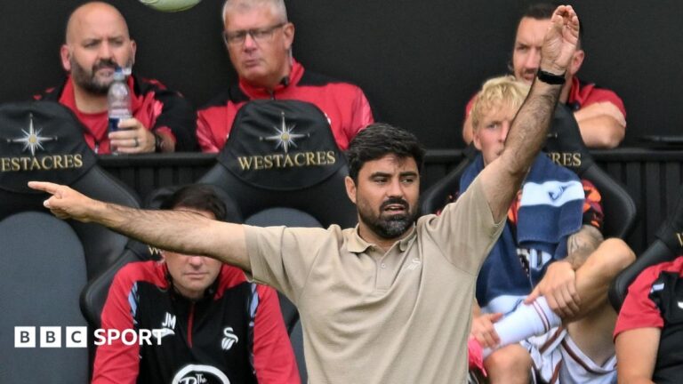 Swansea City: Vitor Matos says Premier League always the goal after signing new contract Vitor Matos signals on the touchline during Swansea's friendly against Leganes