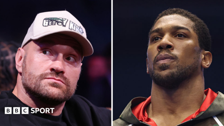 Fury vs Joshua: Dana White casts doubt on fight after 24 hours of chaos A side-by-side photo of Anthony Joshua and Tyson Fury