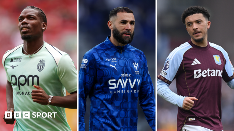 Paul Pogba, Karim Benzema and Jadon Sancho