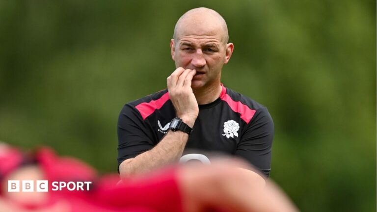 Steve Borthwick bites his nails while watching an England training session